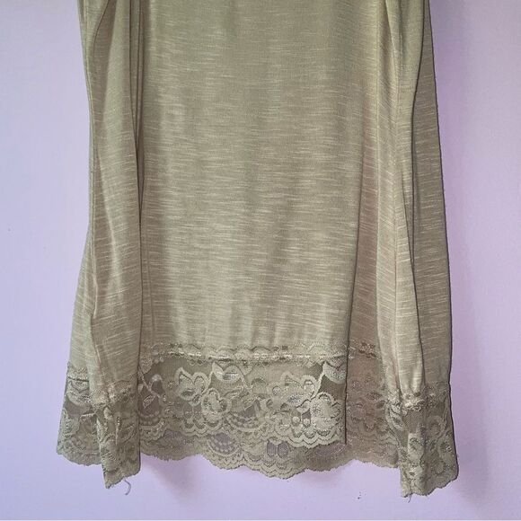 DressBarn Size L Tan Cami w Lace Trim 90s Y2K Neutral Basic - Picture 7 of 7